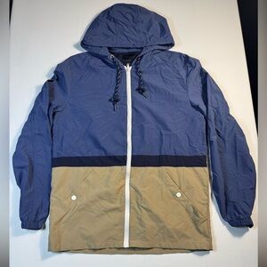 Nomad Boarding Pass Jacket Khaki Black Windbreaker Full Zip Mens M Lightweight